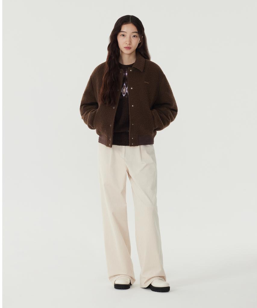 COVERNAT WOMAN Corduroy Pintuck Pants Ivory
