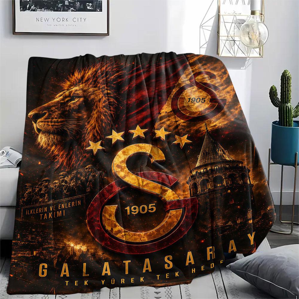 Фланелевое одеяло с принтом игроков Galatasaray SK, мягкий плед для спальни, дивана, стирающийся, сувенир для фаната, отличный подарок.