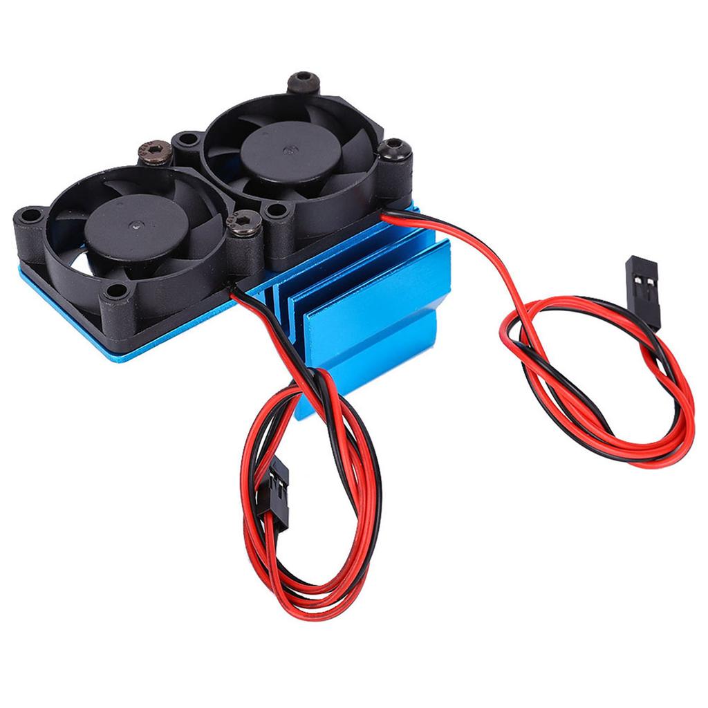 540 550 Motor Twin Cooling Fan Heat Sink With for 1 10 Scale Electric RC Car