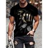 Men's Horror Skull Print T-Shirt 3D Print Vintage O-Neck Short Sleeve Fashion Oversized T-Shirts Men's Summer Street Clothing