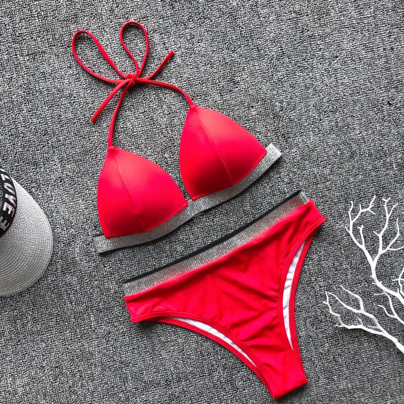 Бикини с высокой талией, пуш-ап, купальник, женский купальник, женский купальный комплект микро-бикини, блестящий бикини