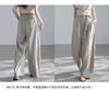 Elegant Cotton Lyocell High Waist Wide Leg Women's Pants