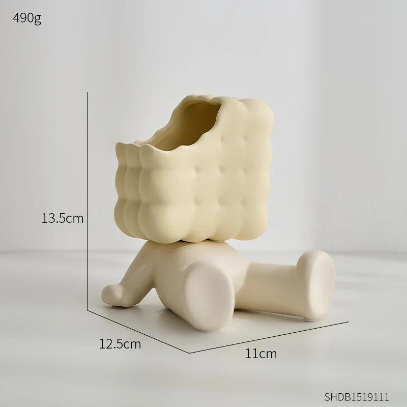 Творческий домашний декор, бисквитный человечек, украшения, керамическая статуэтка, многофункциональный настольный декор, держатель для ручек, ваза, декор, подарок на день рождения