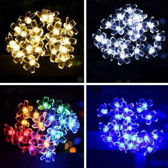 7m IP65 Waterproof Fairy Solar Sakura String 50LEDs Lights Garden Party Decor