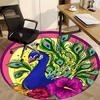 1pc Peacock Feather Chair Carpet for Office Non-Slip, Machine Washable Rug for Office - Holiday DecorMachine Made yy251029014