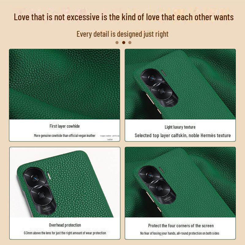 Защитный чехол из натуральной кожи для Honor X20/X20SE/X10Max с узором под коровью кожу личи.