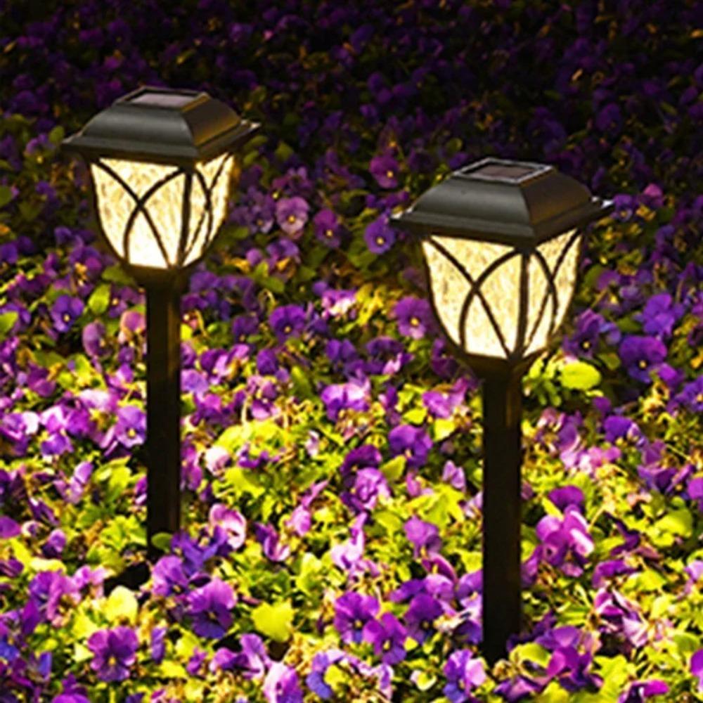 2PCS Solar Yard Lights Bright Lawn Lights Outdoor Waterproof Led Solar Pathway Lights Landscape Path Lights