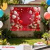 2D Red Love Theme with Heart Balloons and Roses Themed Backdrop
