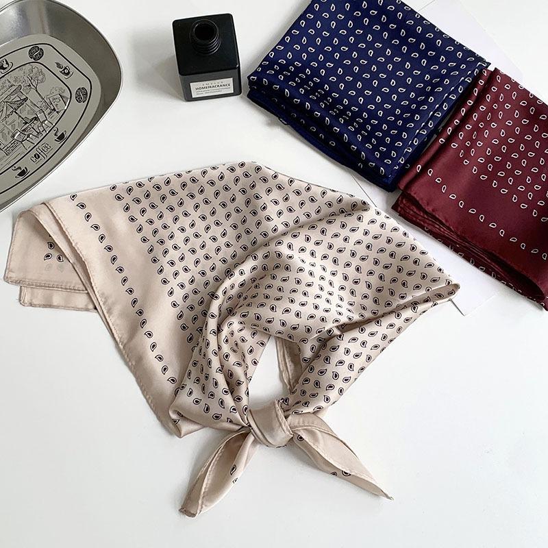 70 шелковый платок квадратный платок высокое чувство моды темперамент платок в горошек шаль имитация шелка маленький платок головной платок летняя повязка на голову