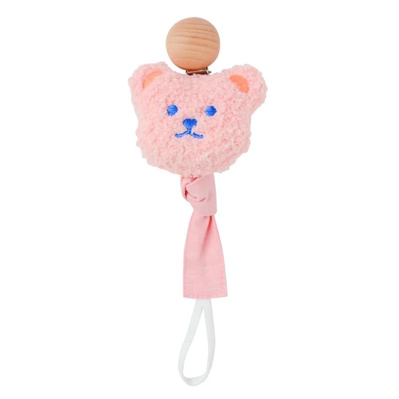 Детская мультяшная плюшевая кукла, хлопковая цепочка против падения, клейкая цепочка для зубов новорожденного, цепочка для сосков лисы, льва, медведя