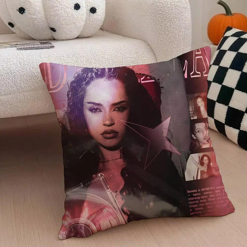 Kpop Style Y2K Hot Girl Style K-Katseye Girl Group Pillowcase Soft Silky Fabric Invisible Zipper Cushion Cover Perfect Fan Gift
