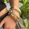 European-American Luxury Pearl & Metal Pleated Bracelet