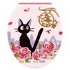 Senko Delivery Service Toilet Jiji and Date Toilet Lid for Standard Toilet Character 37176 Kiki's Supplies, Cover, O/U, Seats, Pink, Jiji, Cat,