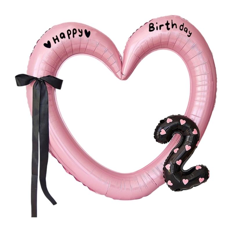 Oversized Heart Frame Balloon Birthday Balloon for Birthday Celebration Baby Showers Wedding Backdrops Embellishment