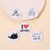 1pcs Cartoon Anime Character Animal Letter Round Pins Acrylic Love Cat Star Alloy Brooch Badge Clothes Accessories Jewelry Gift