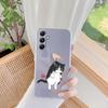Cute Cat Patterned Soft Silicone Clear Case For Xiaomi Redmi 13C Note 13 Pro Samsung A55 A54 A34 S24 M35 iPhone 15 Camera Protective Shockproof Cover