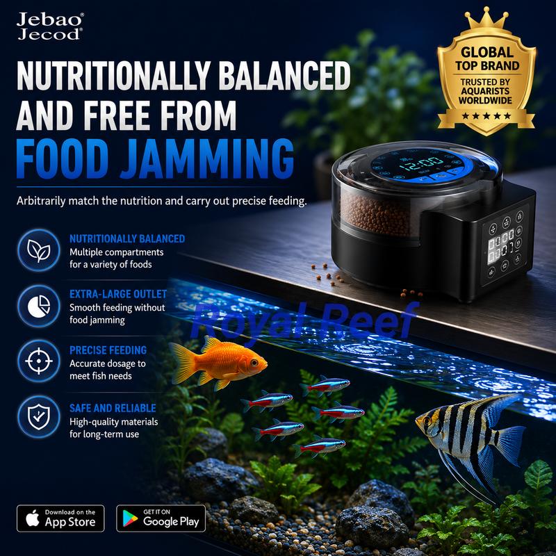 Автоматическая кормушка для аквариума Jebao Jecod DRF с дистанционным управлением, программируемая по времени и количеству, большая емкость, дозатор корма для аквариумных рыбок