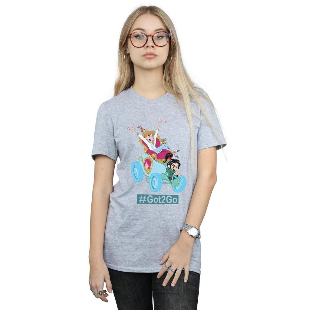 Disney Womens/Ladies Wreck It Ralph Cinderella And Vanellope Cotton Boyfriend T-Shirt