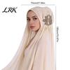 Soft Pearl Chiffon Accessory Ethnic Style Head Scarf, Rhinestone Flower Long Wrap Scarf Elegant Evening Party Stole for Women, Breathable Versatile