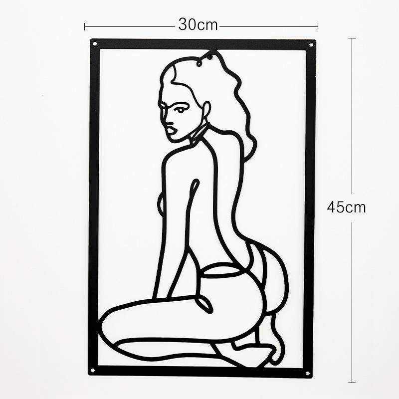 Metal Wall Painting Iron Wall Hanging Decoration Nordic Woman Silhouette Home Decor Macrame Wall Ledges Living Room Decor Gift