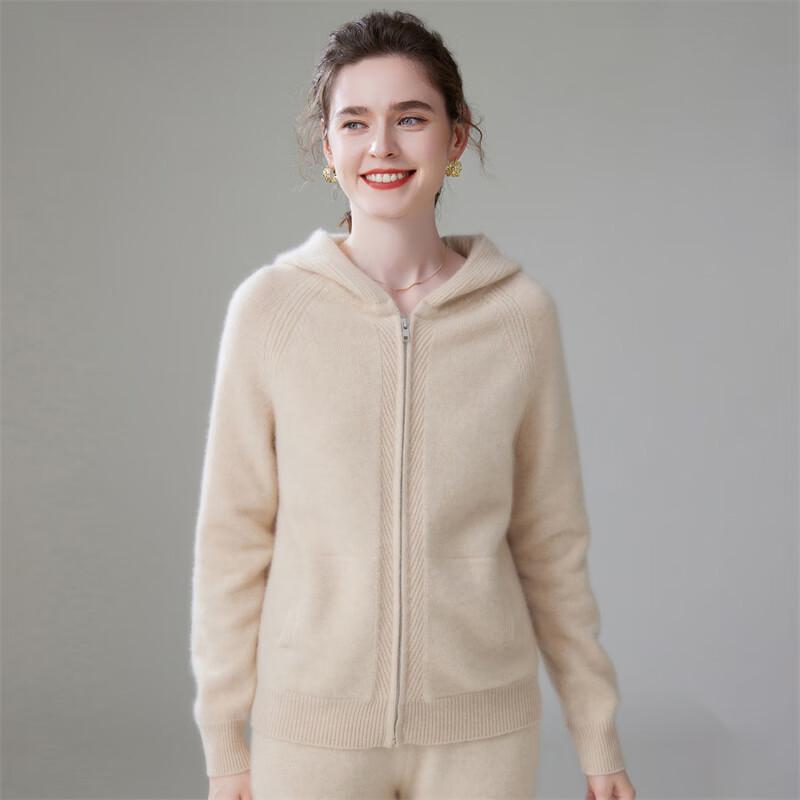 Fanzhen Women's Hooded Cashmere Cardigan