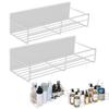 Set of 2 Magnetic Bathroom Racks for Bathroom, Washroom, and Kitchen Storage (White)