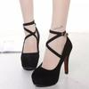 Fashion 2024Autumn Women's Pumps Round Toe Thin Heel Shoes for Women High Heel Shallow Shoes Outdoor Dress Ankle Strap Bukle Strap Shoes