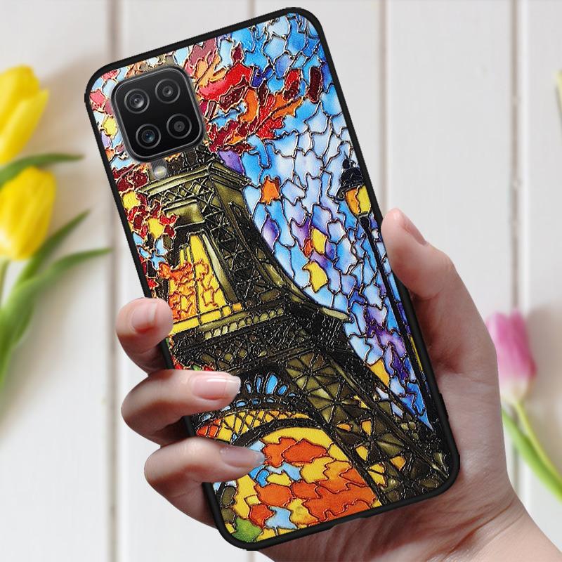 3D рельефный чехол с цветами для Samsung M32, милый рельефный чехол для Samsung Galaxy A22 4G 5G A 22 M12, чехол для телефона Galaxy M32 A12