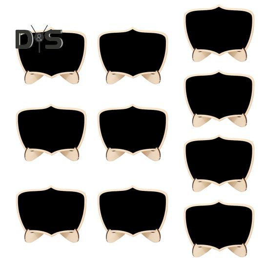 10 шт. Мини-знак на доске с подставкой, деревянная настольная доска, многоразовая односторонняя маленькая доска для сообщений, свадебная вечеринка, мероприятия, шведский стол, украшение