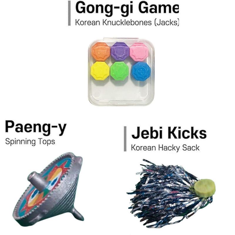 Folk Game Set Gong-gi Family Travel Games- Old-Fashioned Game Kit Toy Playsets