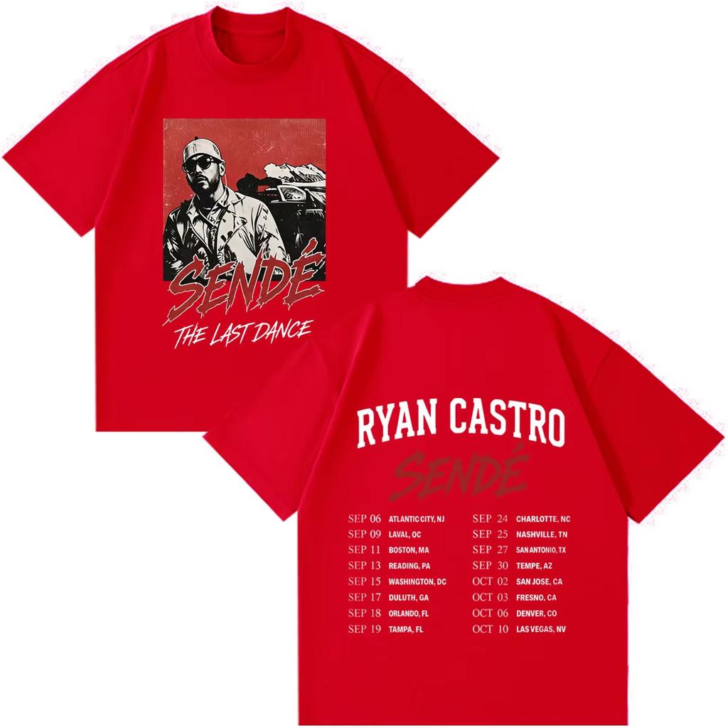 Summer Hot Sale Rapper Ryan Castro Sende Tour 2026 Print T-shirts Y2K Men Women Print Crew Neck Casual T Shirt Breathable Streetwear Casual Tees