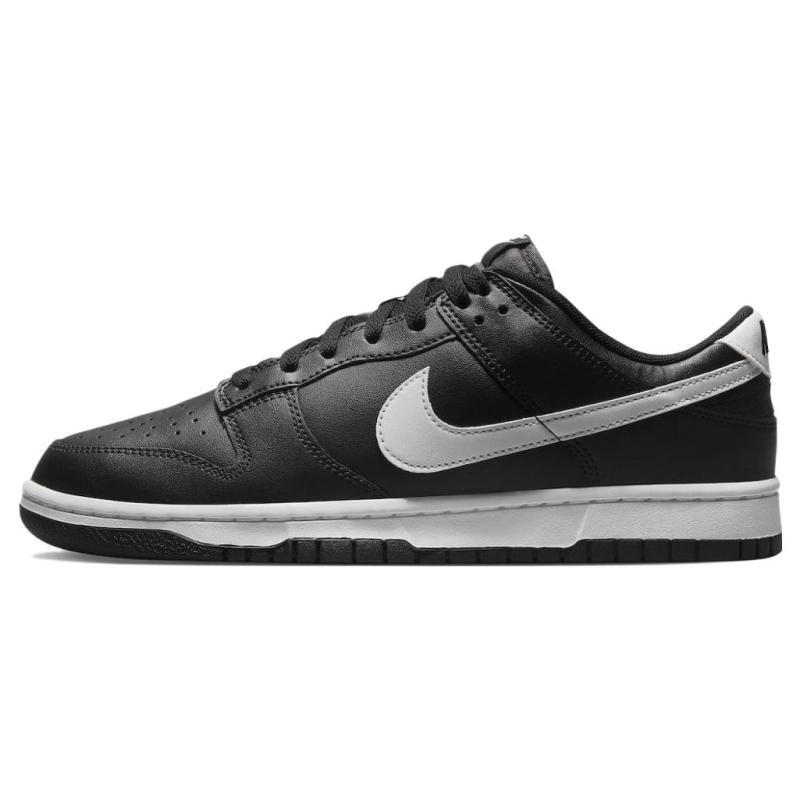 Nike Dunk Leather Trendy Retro Low-top Sneakers Men's Black DV0831-002