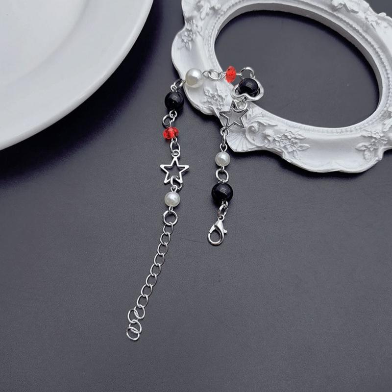 Fashionable Y2K Beads Bracelet Trendy Wristwear Delicate Chain Bracelet Splicing Bracelet Alloy Material for Party Daily