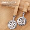Biscuits Wheel Cutter, Pasta Cutter Wheel, Ravioli Pizza Cutter Wheels With Long Wooden Handle Dumpling Lace Making Noodle Dough Ruffled Edge