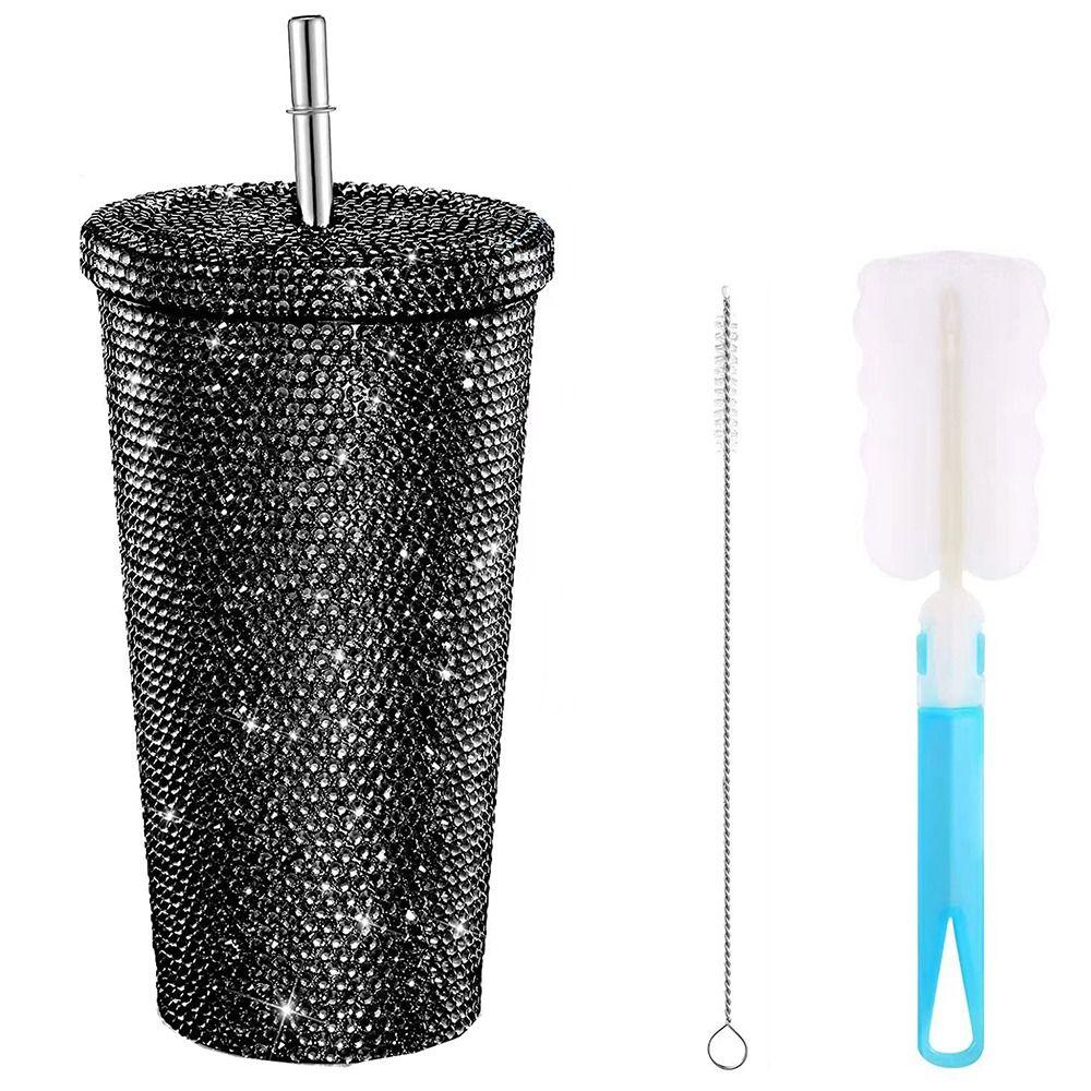 Insulated Glitter Coffee Cup Double Layer Stainless Steel Water Bottle Girl