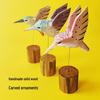 Hand-Carved Wooden Hummingbird Ornament - Creative Small Bird Desktop Decor Gift