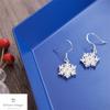 Silver 925 Snowflake-shaped Earrings, Petite Snow Crystal Hook E