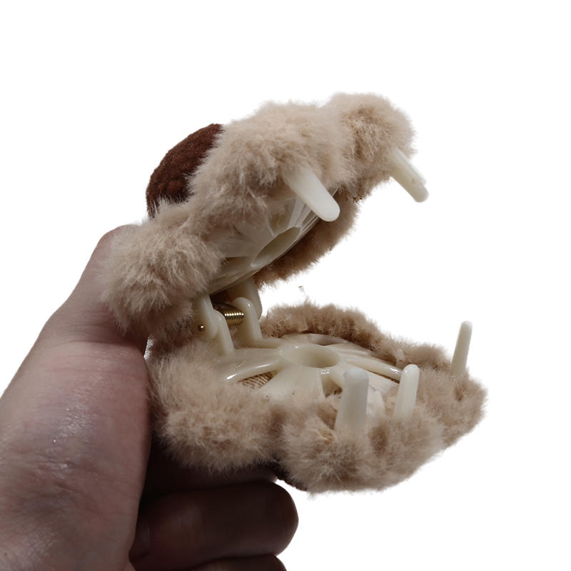 Плюшевый коготь для волос в виде цветка, большой зажим в виде акулы, простые заколки, заколки для волос в виде краба, милые универсальные аксессуары для волос на осень и зиму