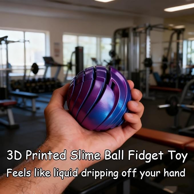 Slime Ball Fidget Toy 3D Printed Gradient Twistsphere Fidget Toy Gear Liquid Flow Ball With Rotating Design Anxiety Relief Toys