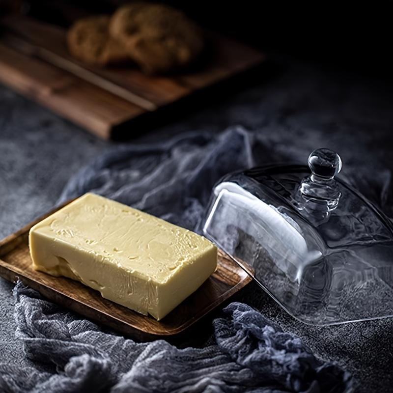 Деревянная масленка со стеклянной крышкой, коробка для хранения сыра для кухни, инструменты для выпечки, органайзер для закусок