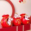 2026 Chinese Year Figurine Resin Red Fortune Bag Horse in Zodiac Horse Feng Shui Desk