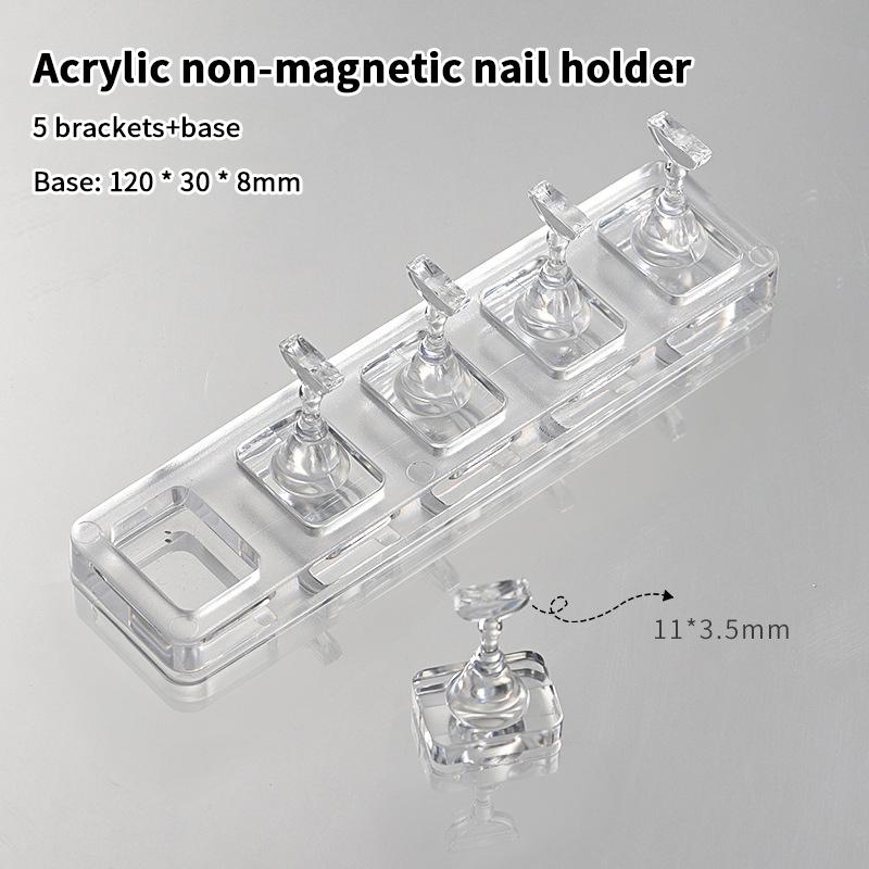 1/5/10 Grid Non-Magnetic Nail Stand Sample Nails Display Nail Polish Holder Nail Tips Reusable