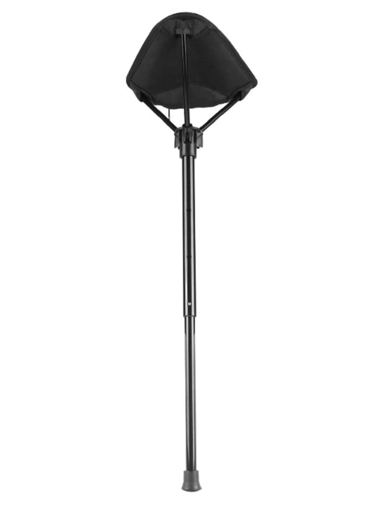 Outdoor 1 Leg 3 Height Portable Stool Chair, Type, Levels, Adjustment, Foldable, Compact, Basic, (Black)