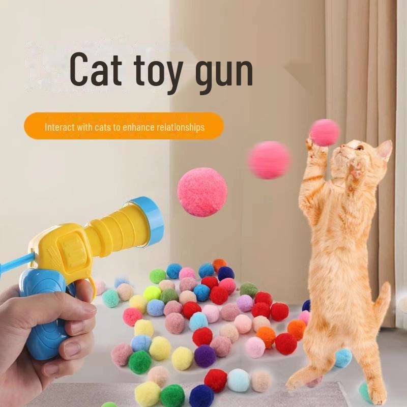 Интерактивный игрушечный пистолет для кошек - Мягкие игрушки для самостоятельной игры с питомцами