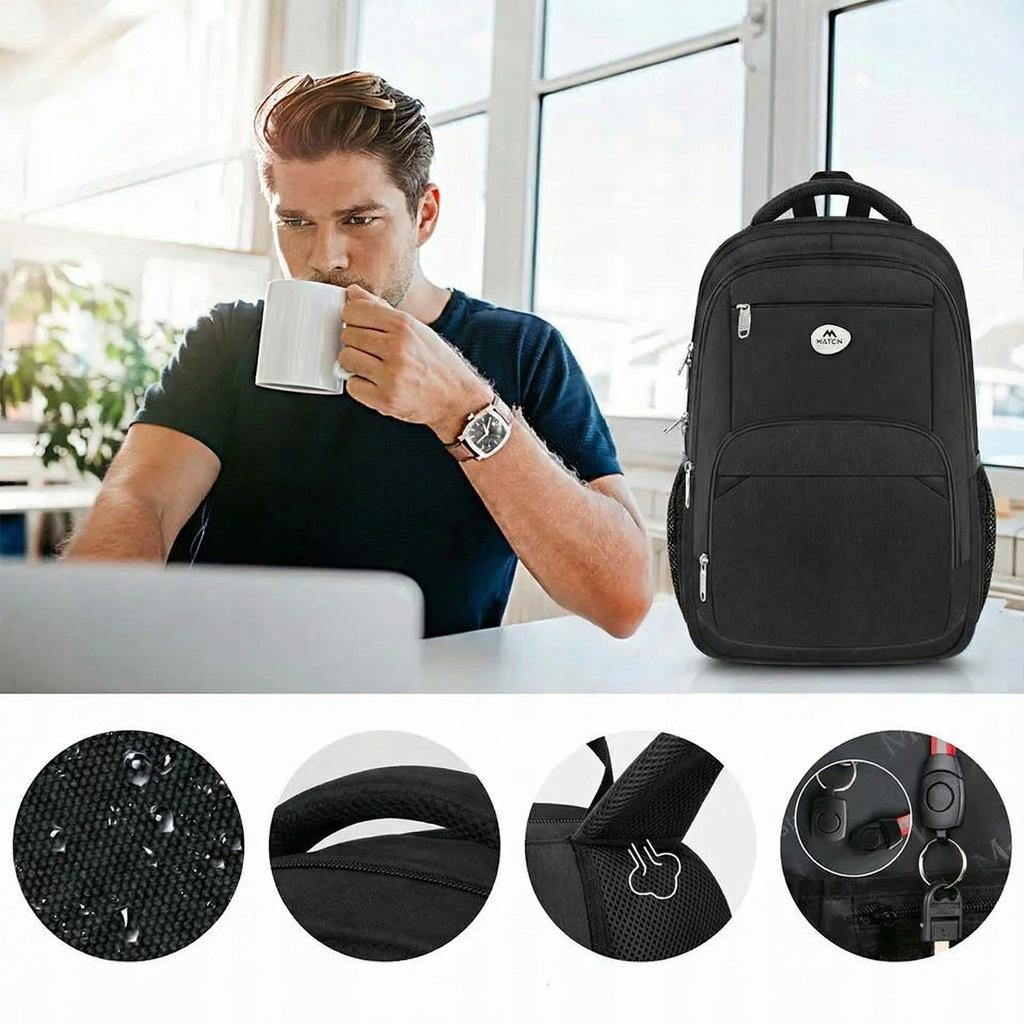 Matein 1331-01 Black 15.6" Laptop Backpack