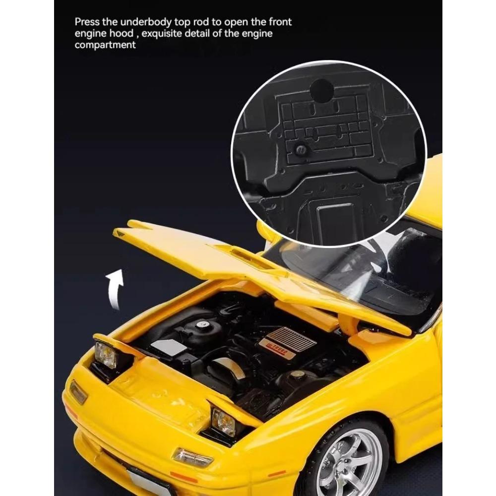 Литой 1/32 Mazda RX7 RX-7 FC INITIAL D Миниатюры Металлический сплав Модель автомобиля Игрушка Звук и свет Игрушки для мальчиков Детские подарки