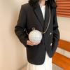 Dinner Personality Trend New 2025 European and American Fashion Diamond-encrusted Shoulder Bag Women's Messenger Chain Round Ball Small Round Bag