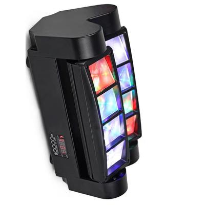 Сценическое оборудование Мини 8x3 Вт RGBW LED 4-в-1 Лучевые вращающиеся головы DMX управление для диджея, дискотеки, танцев, свадьбы