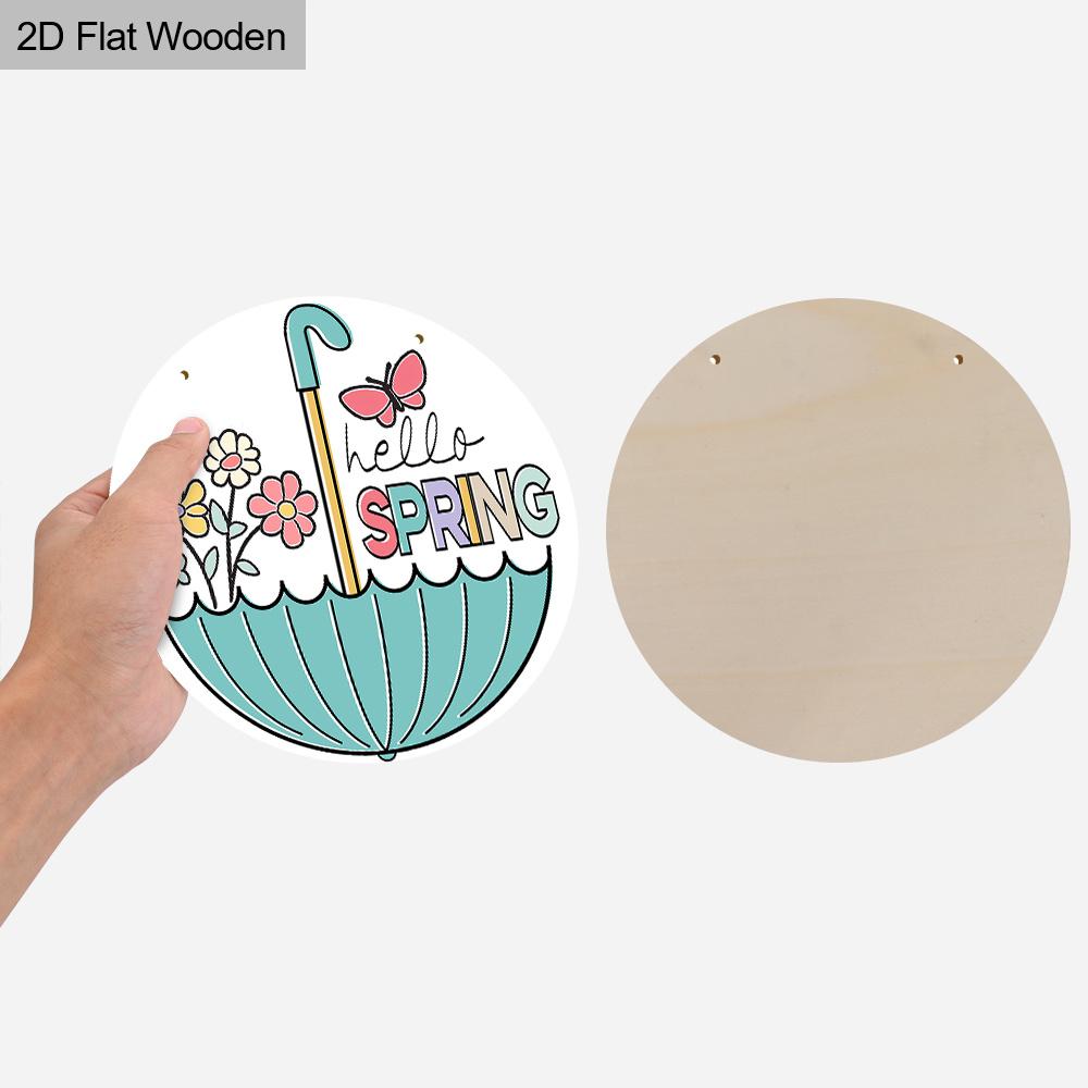 Круглая деревянная табличка в классическом стиле Hello Spring, настенный декоративный знак, многоцелевой изготовленный деревянный венок, для двери, стены, дома, комнаты,
