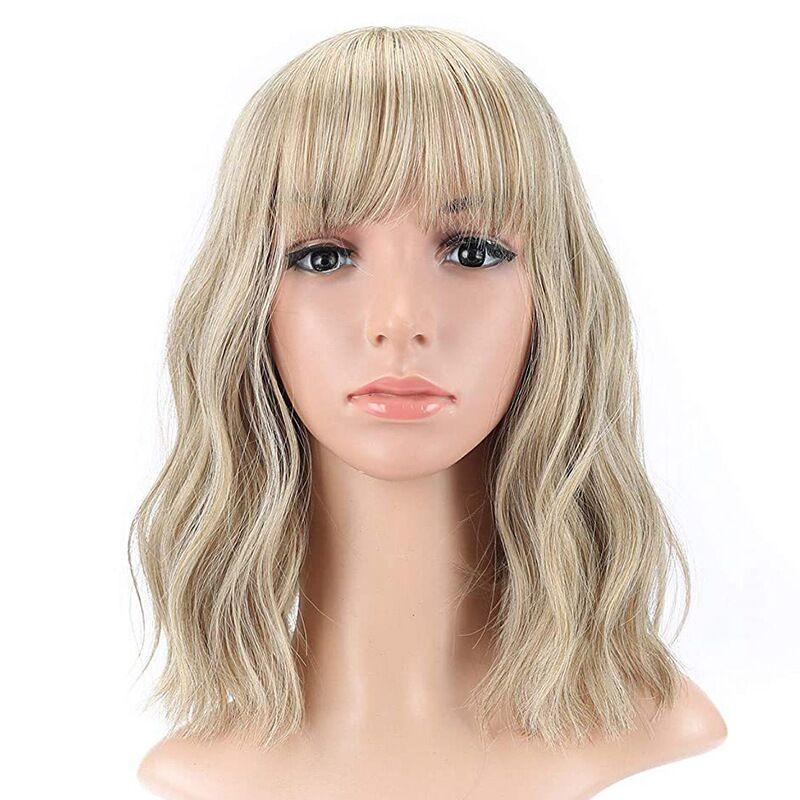 Пастельные волнистые парики с воздушной челкой Женские короткие синтетические парики